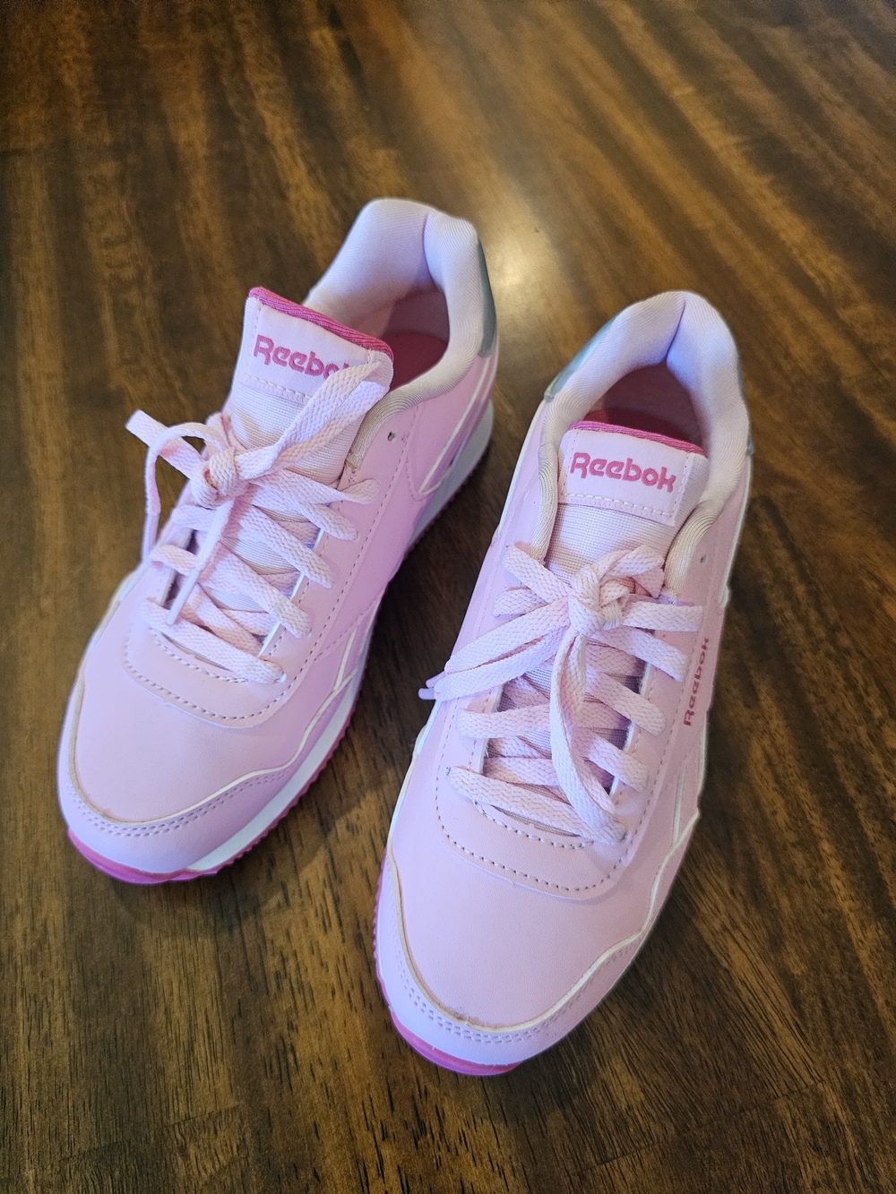 Reebok Pink Royal Classic Jogger 3.0 Lace-Up Sneakers CLEAN Girls Sz 2
